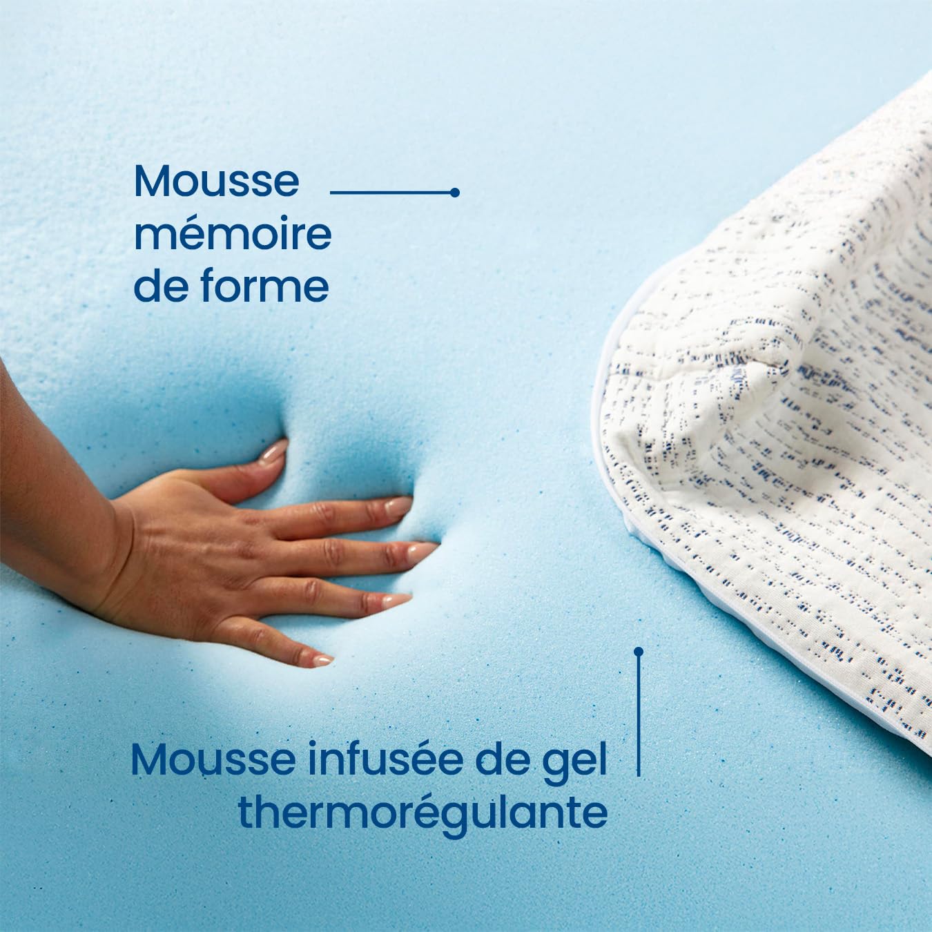 Surmatelas 120 x 190 - Viscosoft, Premium 8cm Mémoire de Forme, Confort Moelleux, Mousse infusée Gel, Soulage Le Dos, Housse déhoussable et Anti-dérapante, Idéal sur Matelas 120 x 190
