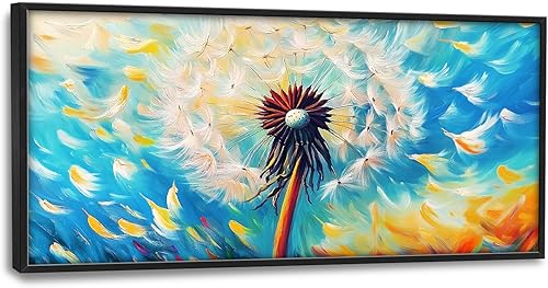 Miniatura 17 de Arte de pared con marco de flores azules abstractas extra grandes para sala de estar, elegantes cuadros florales de gran tamaño, pintura en lienzo,