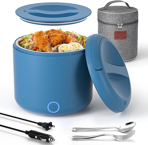 Monteka Lonchera eléctrica portátil de 41 onzas para adultos, 100 W a prueba de derrames y apta para lavavajillas, calentador de alimentos para