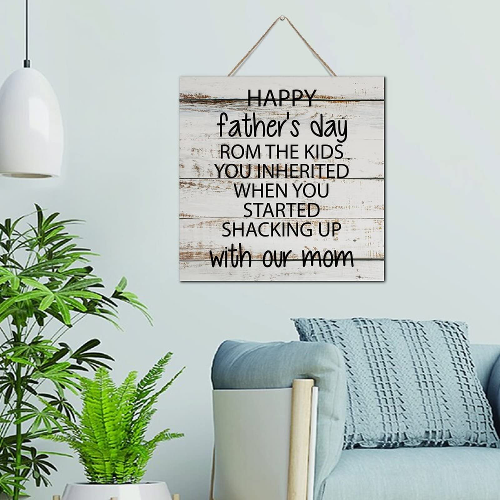 Plaque en bois Happy Father's Day, le cadeau idéal des enfants pour la Fête des Pères