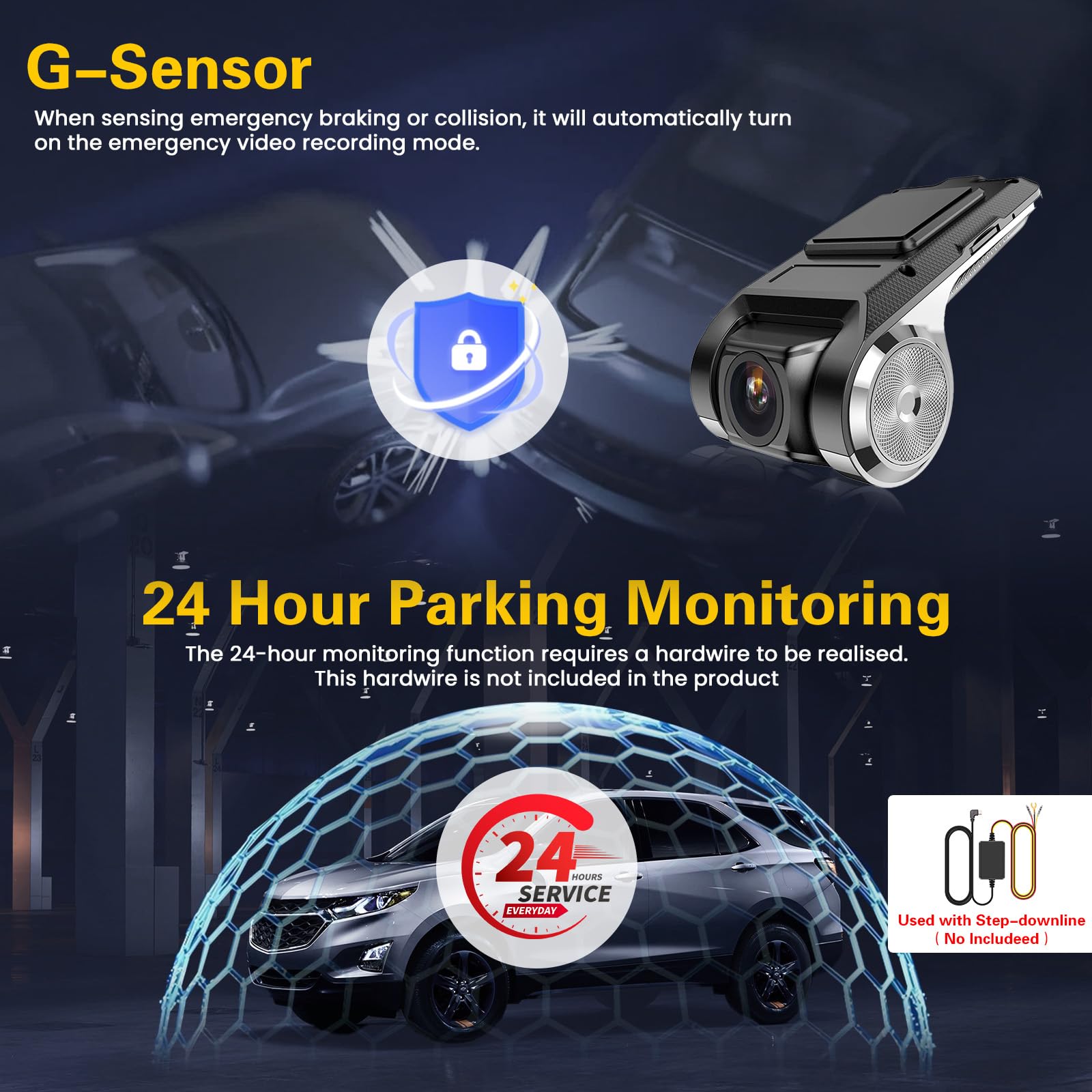 Hikity USB DVR Kamera samochodowa dla radia Android, wodoodporna, mini kamera samochodowa, rejestrator, noktowizja, rejestrator jazdy, nagrywanie pętlowe z G-sensorem, szeroki kąt 170° | Rejestrator noktowizyjny Dash Cam nagrywanie w pętli z USB DVR G-Sen