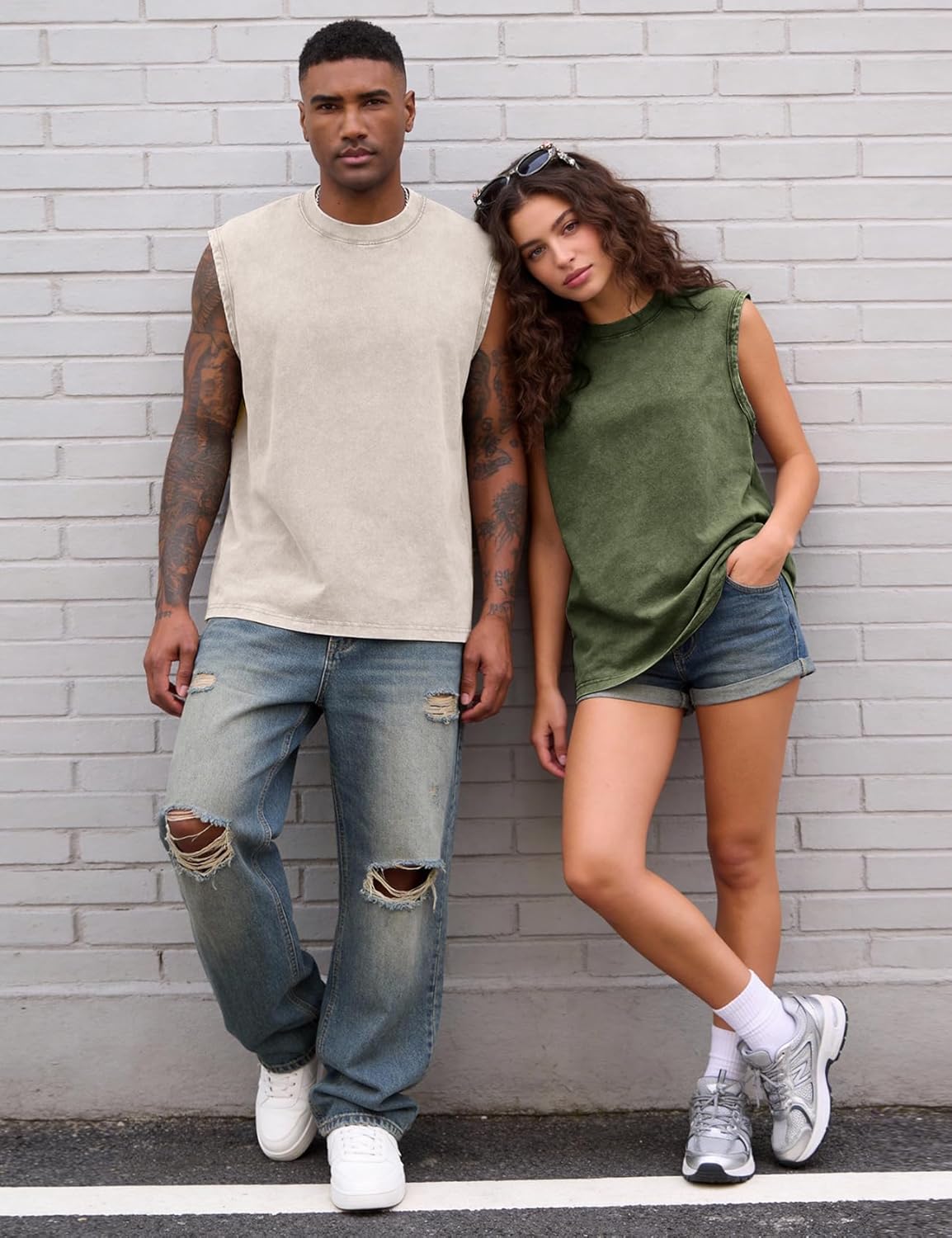 PEHMEA Men's Sleeveless Shirts 4 Pack Cotton Muscle Tank Tops for Gym Workout Running Streetwear Vintage Athletic Tees