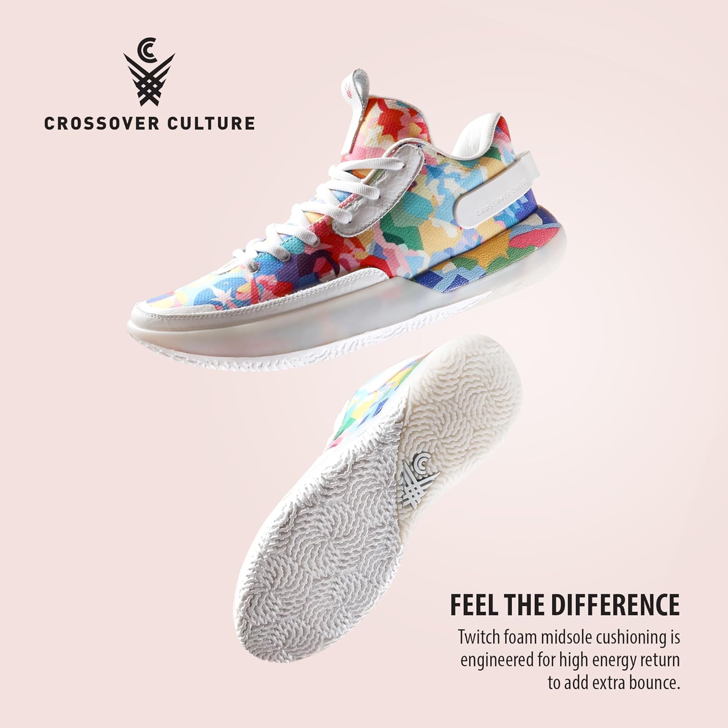 Crossover Culture Mens Varsity Basketball Shoes - Comfortably Padded Low Top Basketball Shoes for Men - Basketball Sneakers