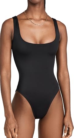 NORMA KAMALI Womens Super Low Back Lace Back One Piece Swimsuit