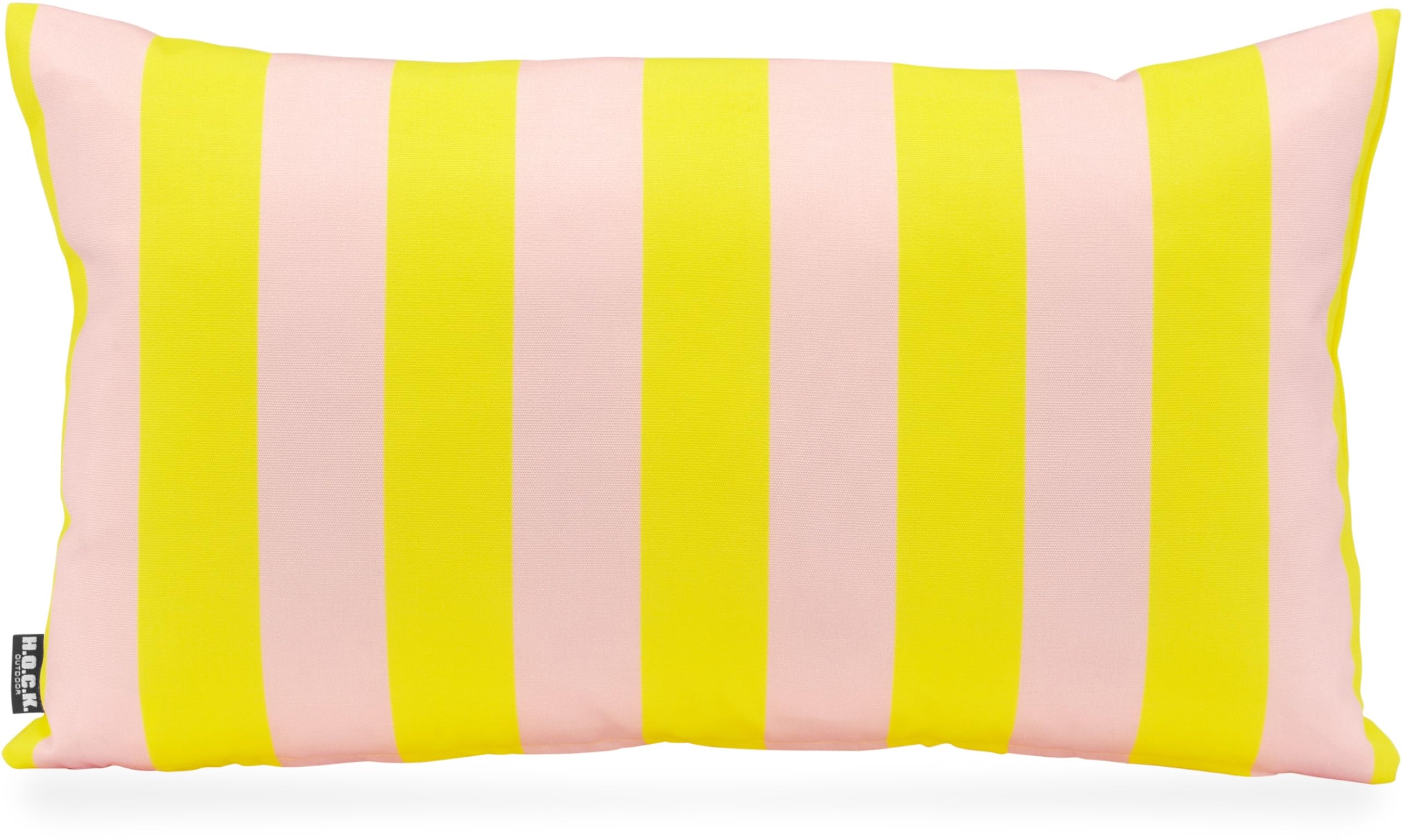 H.O.C.K. Riviera Stripe Outdoor Kissen – Wetterfeste Streifenkissen mit Blockstreifen – UV-Beständig, Wasser- & Schmutzabweisend – Handmade in Germany (Yellow Rosé)
