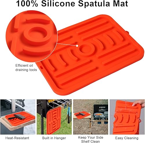 Miniatura 2 de Meelike Kit de limpieza de plancha para Blackstone 8 piezas de accesorios de parrilla plana - Incluye raspador, almohadilla de espátula de silicona