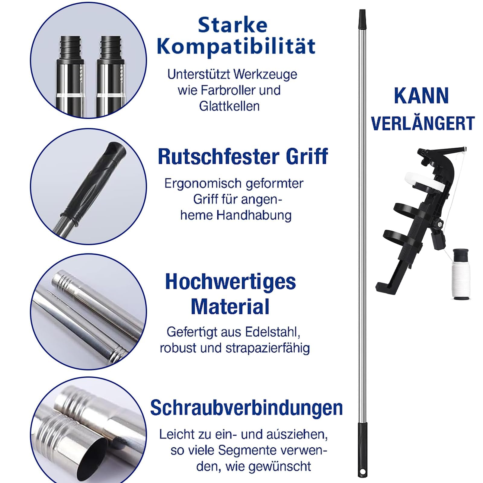 Sprühdosen-Verlängerung 3,2 m Teleskopstange – Einstellbare Spraydosen-Verlängerung mit Sprühdosenhalter für Wespenspray & Wespenschaum, Über-Kopf-Sprühen ohne Leiter, inkl. Handschuhe