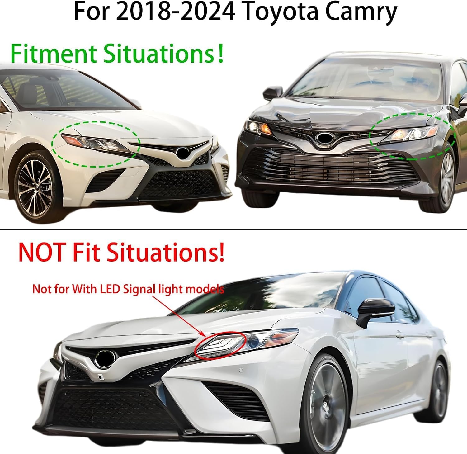 Left Hand Headlights Assembly For 2018-2024 Toyota Camry w/Projector Lens
