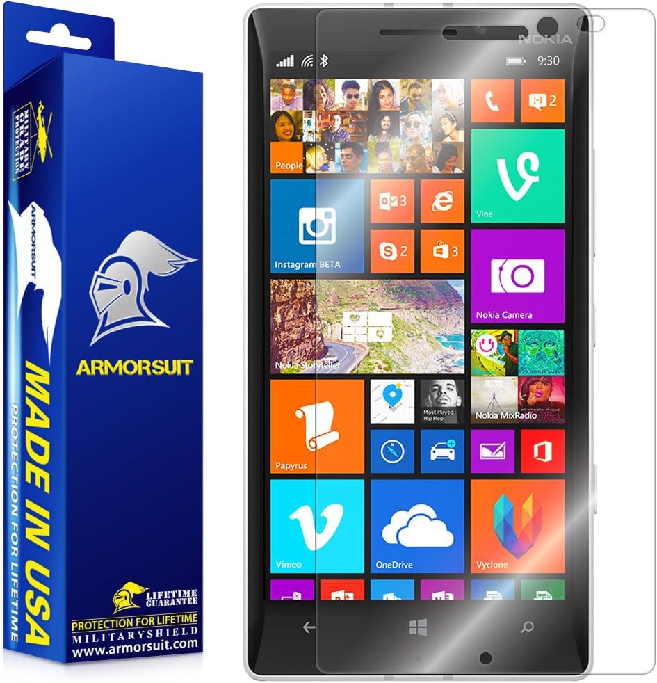 MilitaryShield Screen Protector for Nokia Lumia 930 - [Max Coverage] Anti-Bubble HD Clear Film