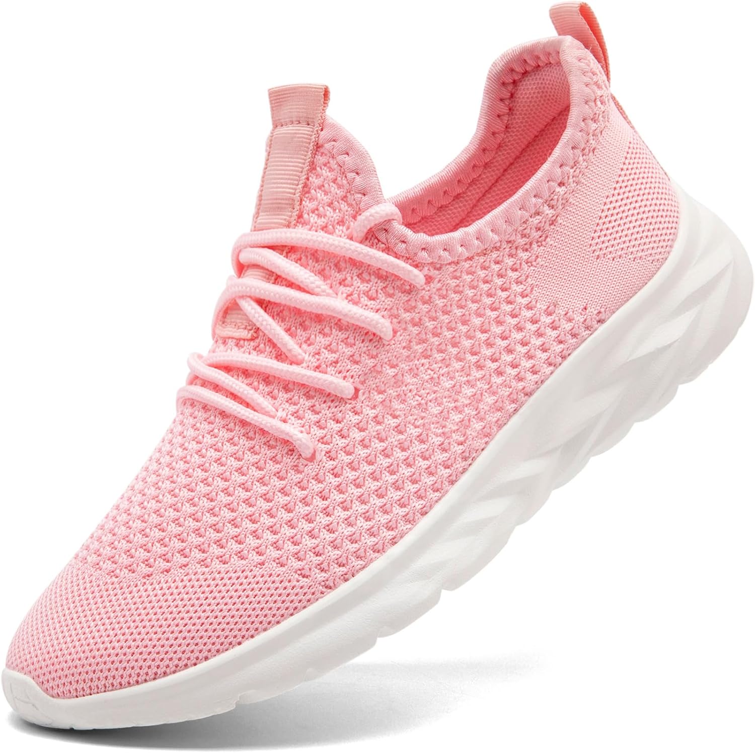 WCIDFY Women's Slip On Running Shoes Lightweight Tennis Shoes Breathable Mesh Walking Sneakers for Work Shopping Travel Pink 8.5