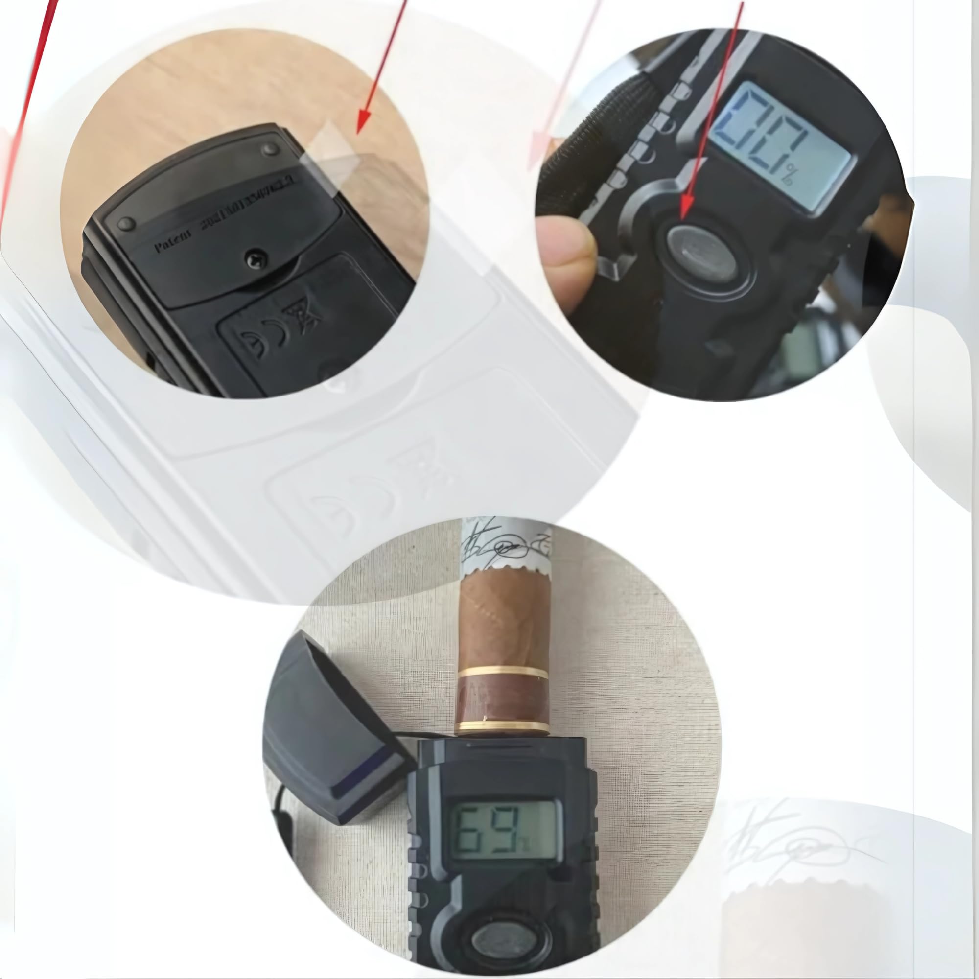 Digitale Zigarre Humidometer - Tragbare Elektrische Luftbefeuchter Humidor Mit Luftfeuchtigkeit Meter Hygrometer Nadel - Zubehör Geschenke