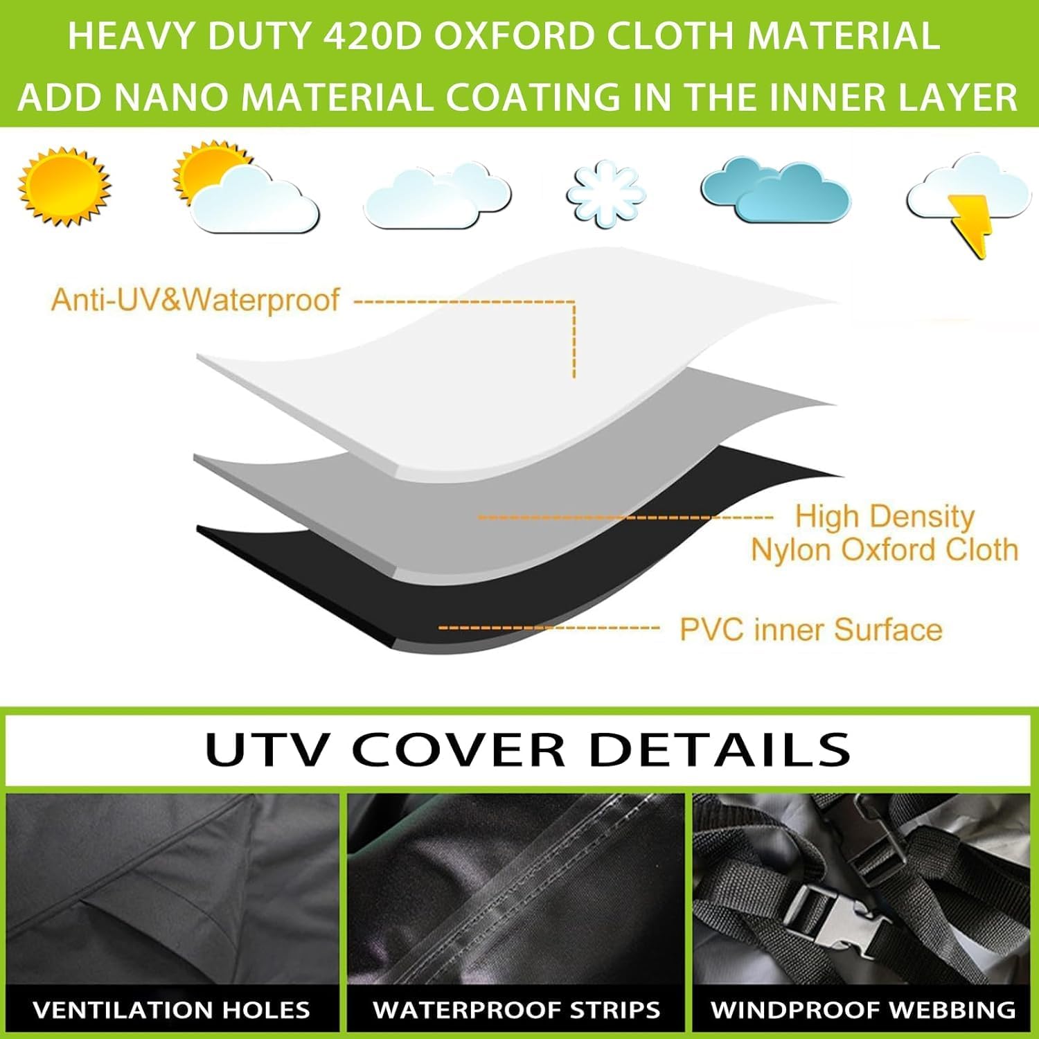 UTV Cover for Can-Am (BRP) Maverick 1000 2015-2022 2023 2024 2025 2026, All-Weather Outdoor Rain and Snow Protection Oxford Protection Cover Quad Bike Cover