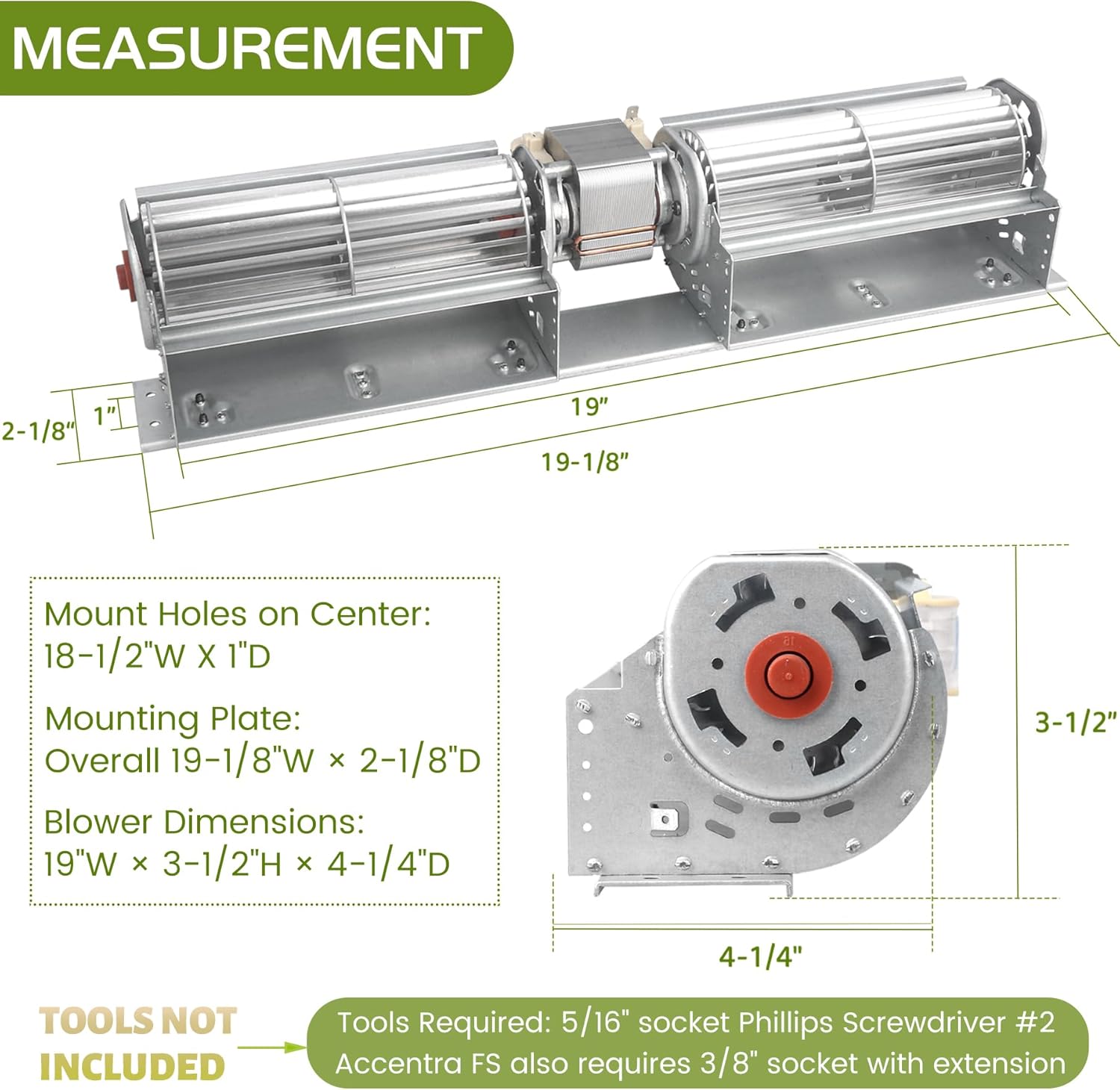 1-00-29145 Convection Blower Distribution Fan Motor for Harmon Free Standing Pellet Stove Parts Accentra Cast FS XXV TC P35i Replacement 3-21-29045 Fireplace Accessory