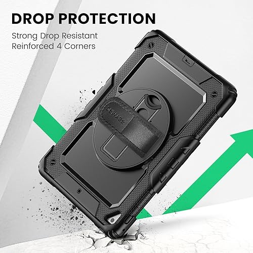 Miniatura 8 de SEYMAC Funda protectora resistente a prueba de golpes para iPad de 65 generación de 9.7 pulgadas, con protector de pantalla, soporte