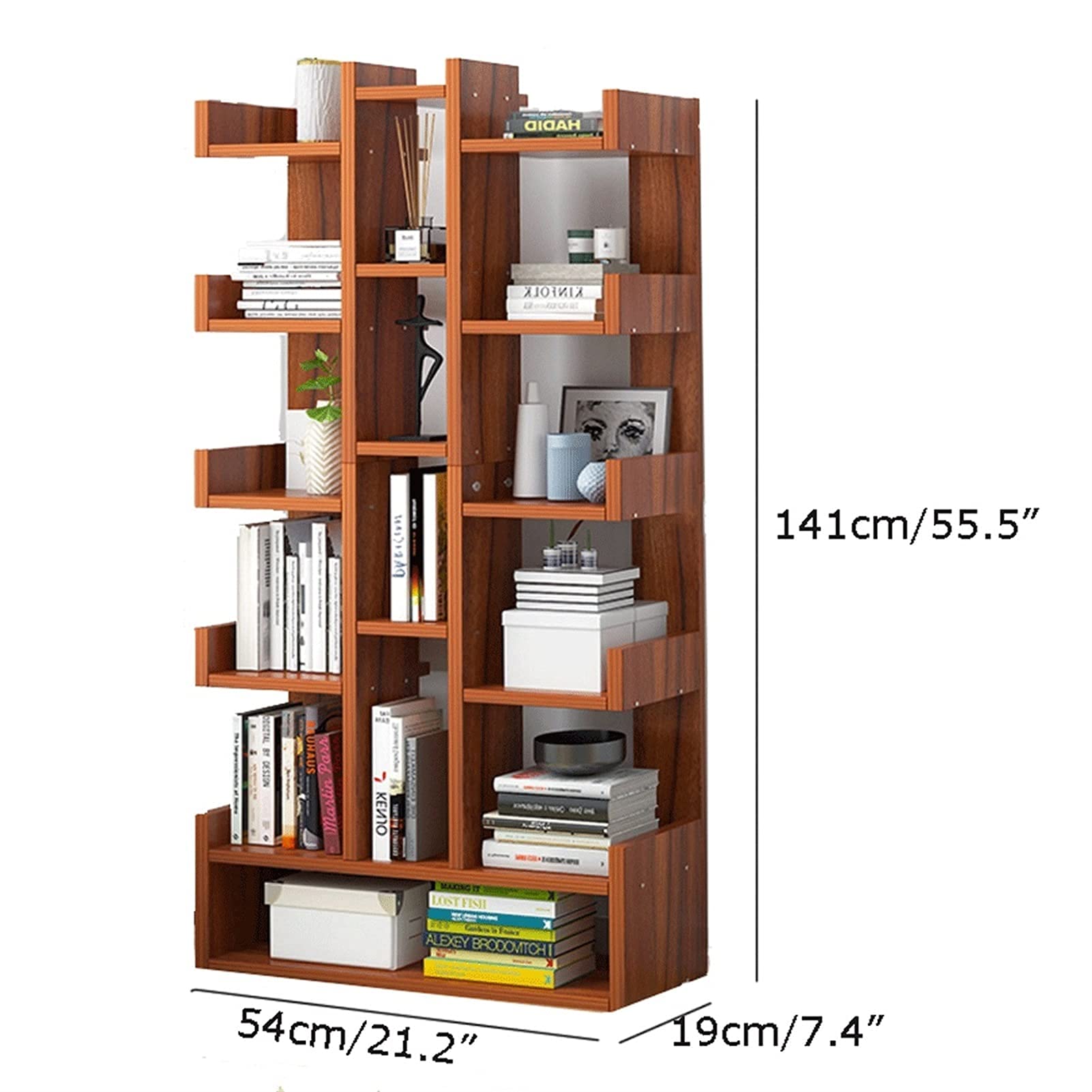 Amazon｜床置き本棚モダン本棚木製棚収納ラックディスプレイ棚