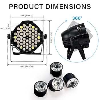 Amazon.com: TENGCHANG 4Pcs 180W LED Stage Par 64 Light