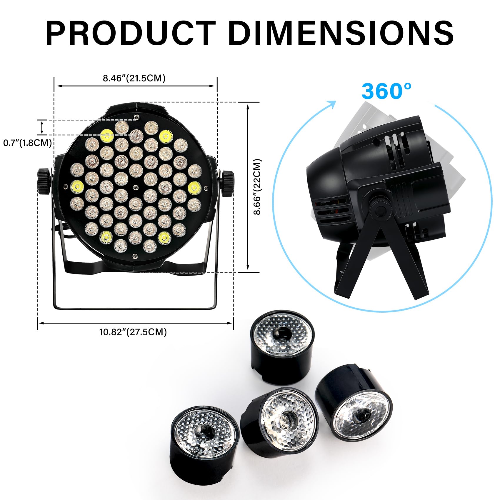 Amazon.com: TENGCHANG 4Pcs 180W LED Stage Par 64 Light DMX512 RGBW