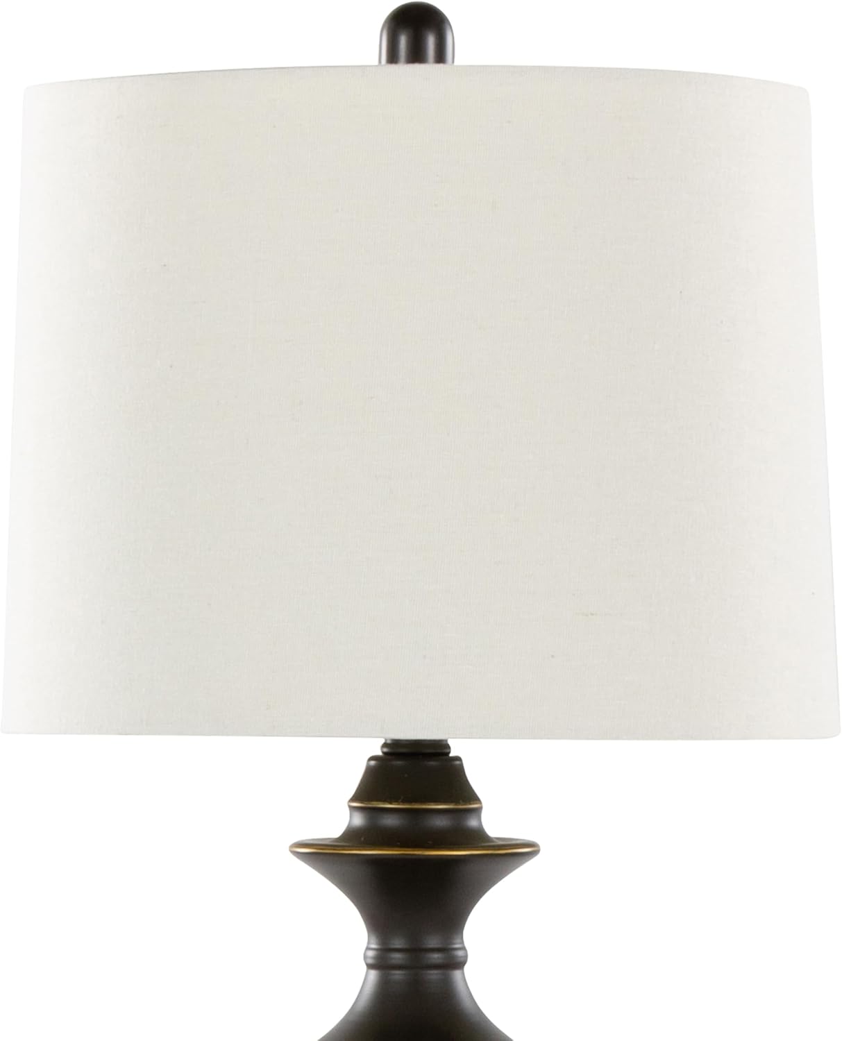 Grandview Gallery 28.5 Oiled Bronze USB Port Table Lamp Set w/White Linen Shade, USB Charger in Lamp Base