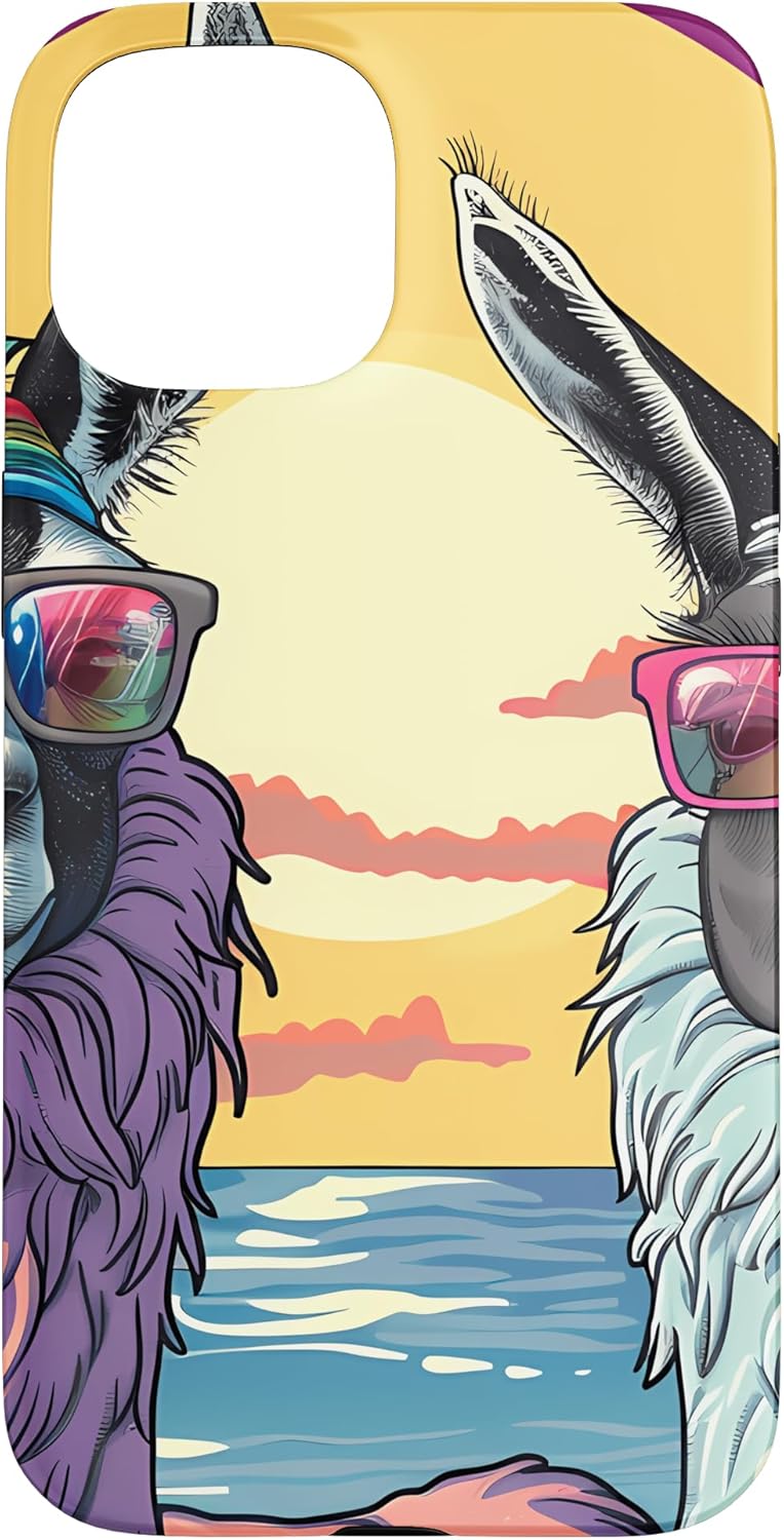 Llama Cartoon Print - Cute and Funny Llama Illustration Case for iPhone 11