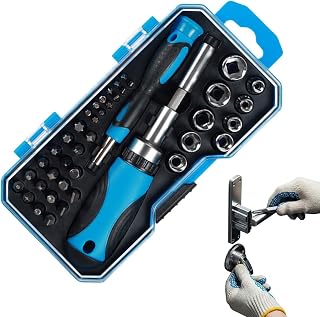 Ratcheting Screwdriver Set Med förvaringsfodral bärbar magnetisk | Ratcheting Skruvmejsel med Flera Bits För garage verkstad mekaniker möbler