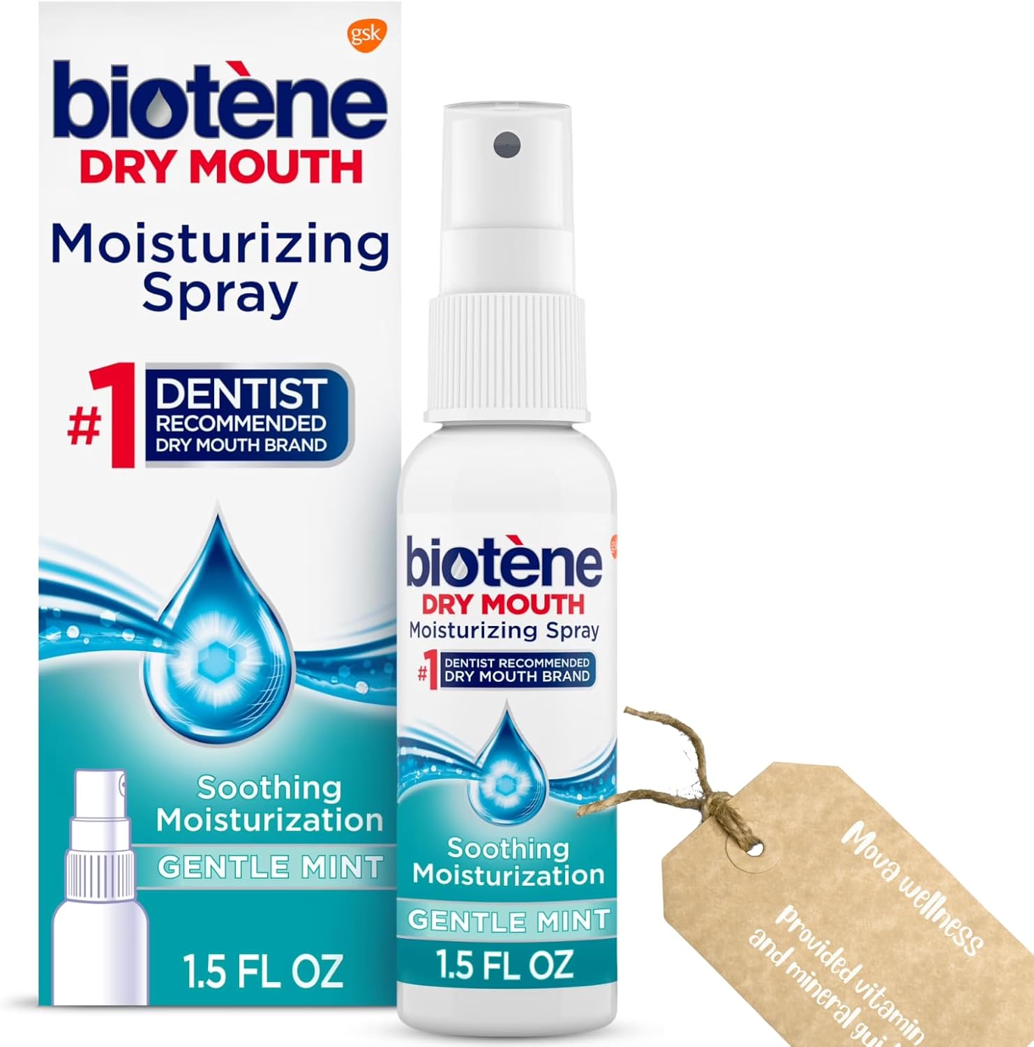 Pack of 1: Moisturizing Mouth Spray, Gentle Mint Flavor, 1 fl oz | Fresh Mint Refreshment for Everyday Use