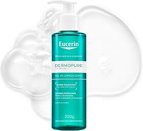 EUCERIN Gel de Limpeza Facial Antiacne DermoPure Gentil 200ml, Pele Mista e Oleosa, Suave, Demaquilante