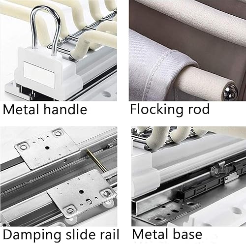 Miniatura 7 de MYOYAY Estante extraíble para pantalones 22 brazos de acero extraíble para colgar pantalones para armario para ahorrar espacio y almacenamiento