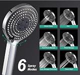 OFFO Colonna Doccia Senza Miscelatore, Asta Doccia Saliscendi con Soffione Rotonda 25x25cm e Doccetta 3 Getti, Asta Doccia Regolabile in Altezza 86-120cm, Tubo Acciaio Inox Antitorsione 1.6m, Cromo - 4