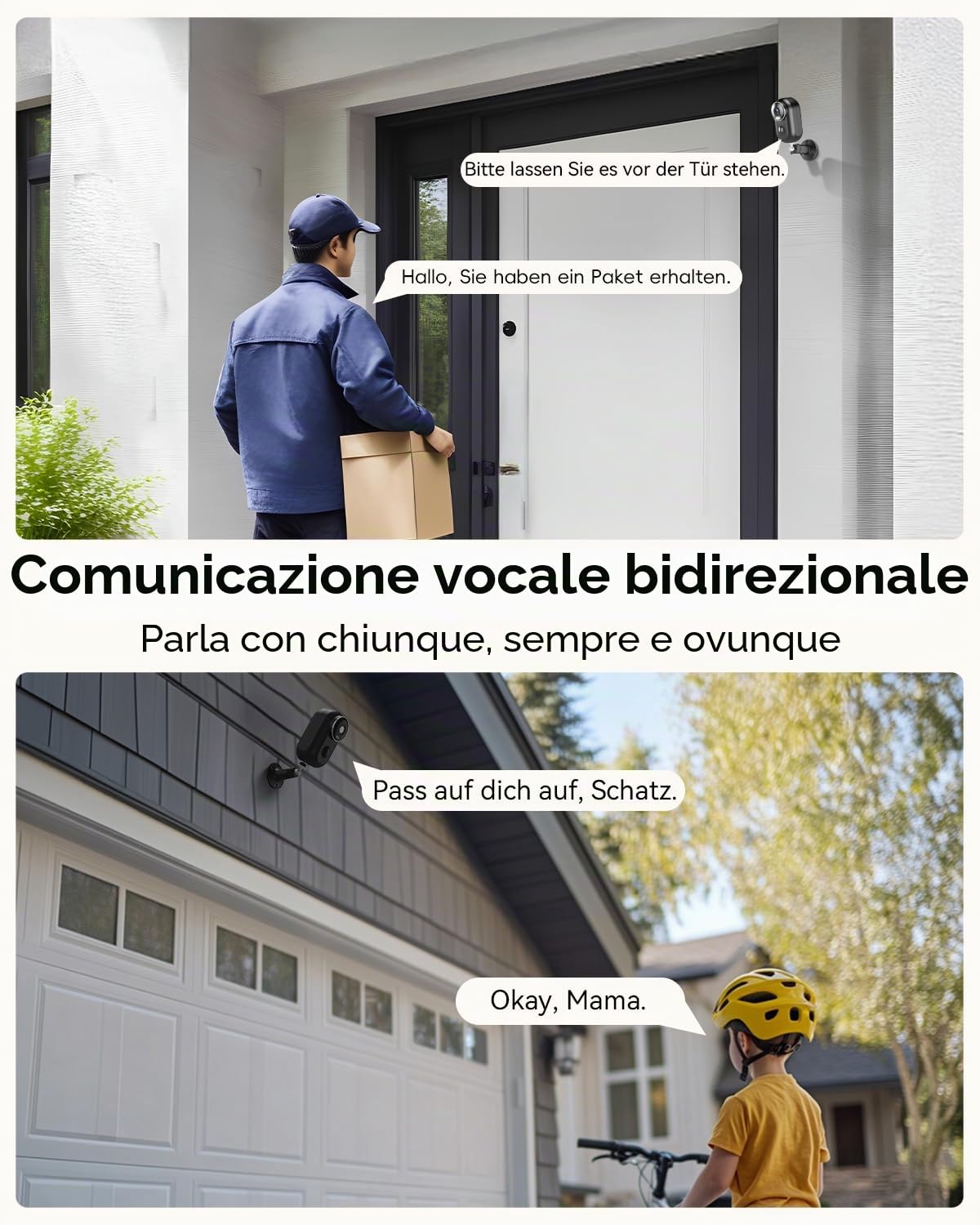ZUMIMALL 2 Confezioni Telecamera Wi-Fi Esterno Batteria Senza Fili, 2K Telecamera Wi-Fi Batteria Senza Fili con Visione Notturna a Colori,Rilevamento del movimento, 2 Vie Audio, Sirena, Cloud