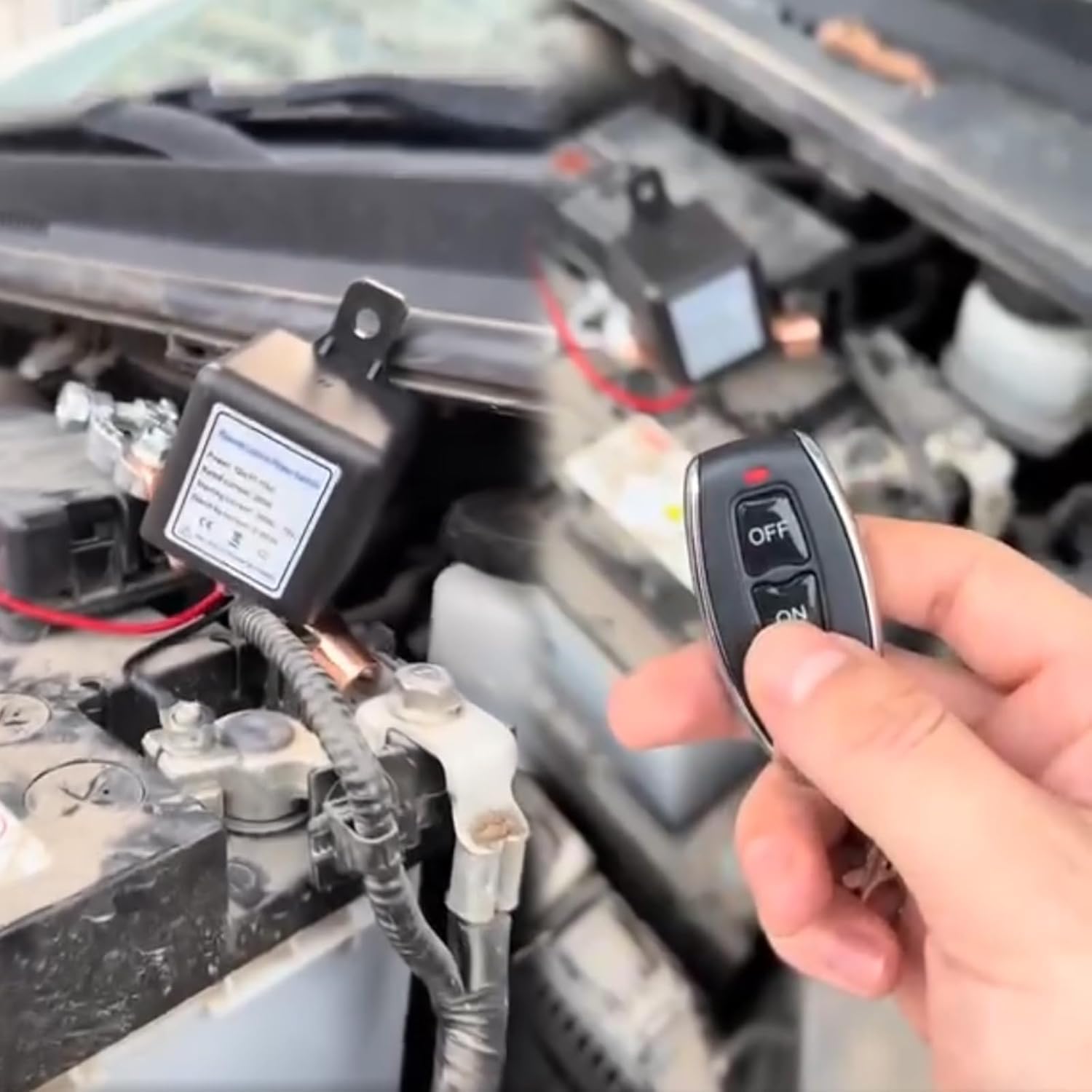 Relé de Batería Inalámbrico Remoto - Arranque a 30m, Interruptor Antirrobo, Instalación DIY Fácil para Coches, Autocaravanas 12V/24V (2Set 12V)