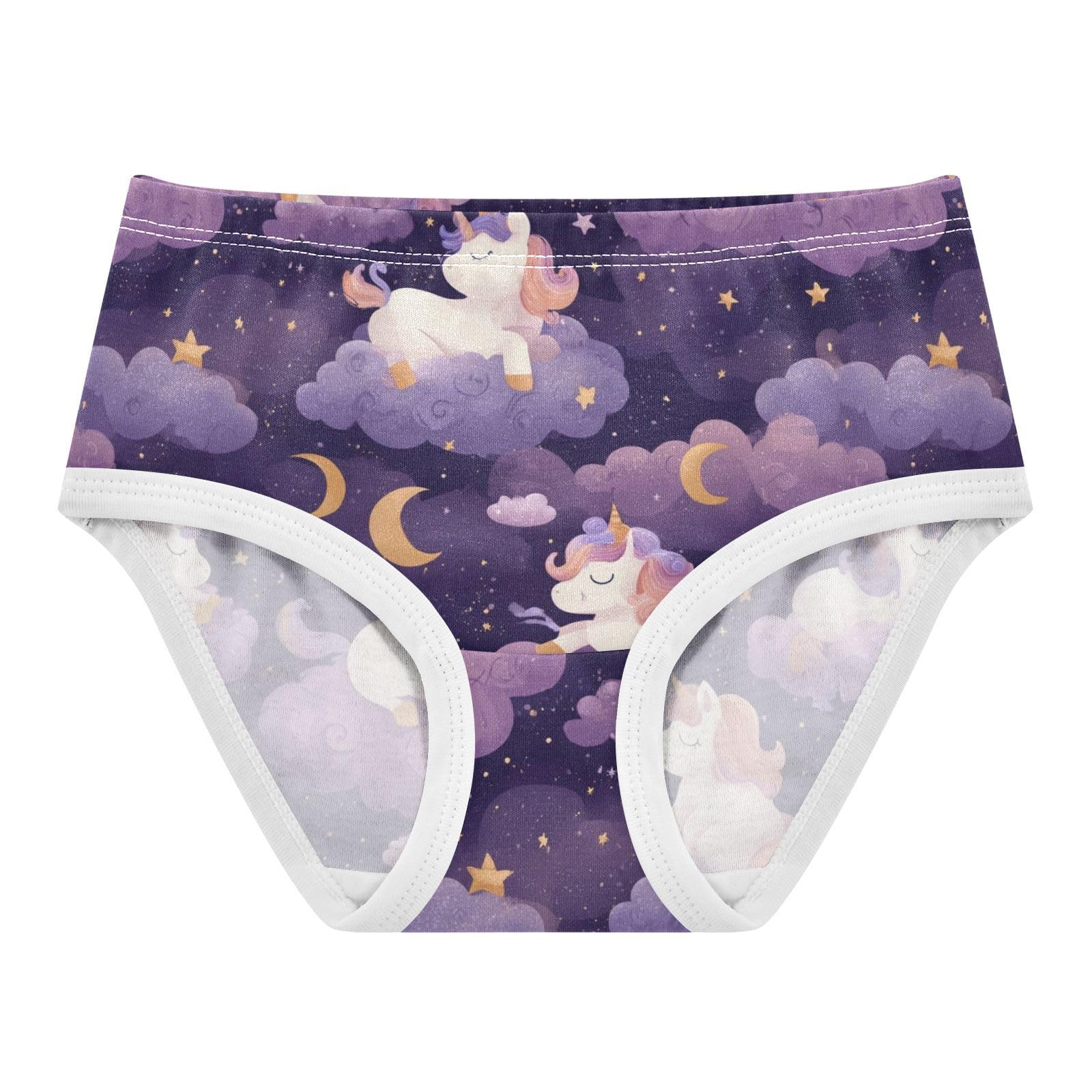 Wusikd Unicorns Cloud Stars 2 Girls Underwear Cotton Girls Briefs Soft Toddler Underwear 2T