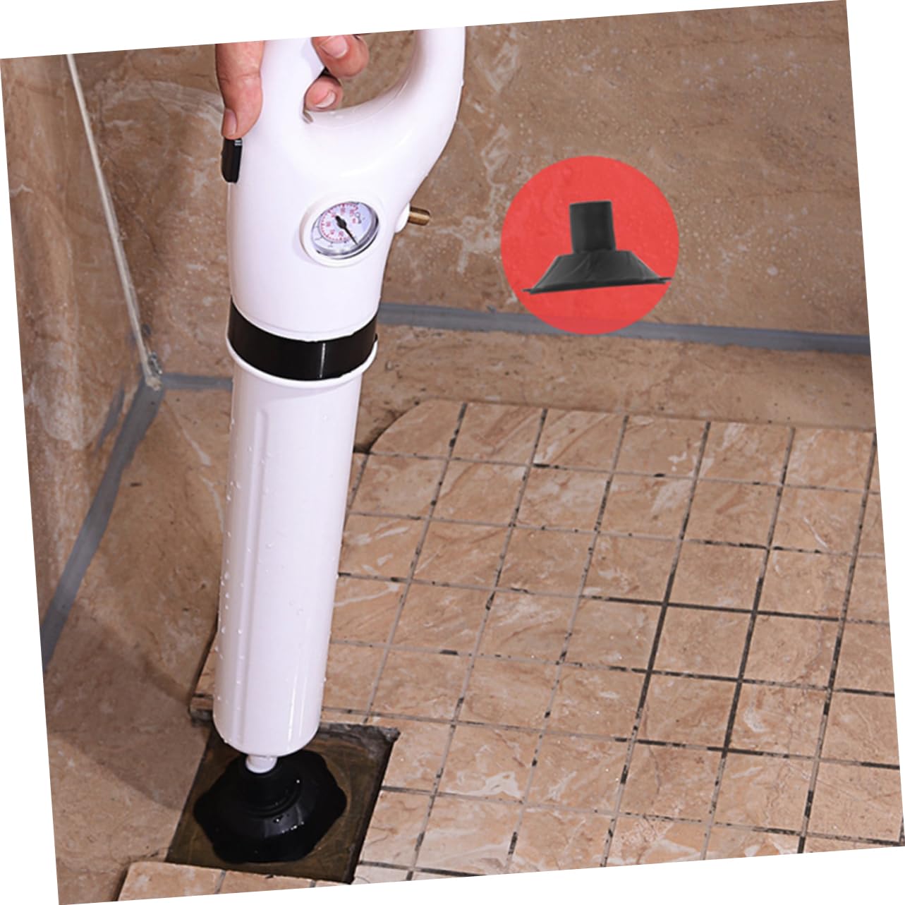 Déboucheur de Toilettes Flexible Blanc en Plastique à Tête Spiralée