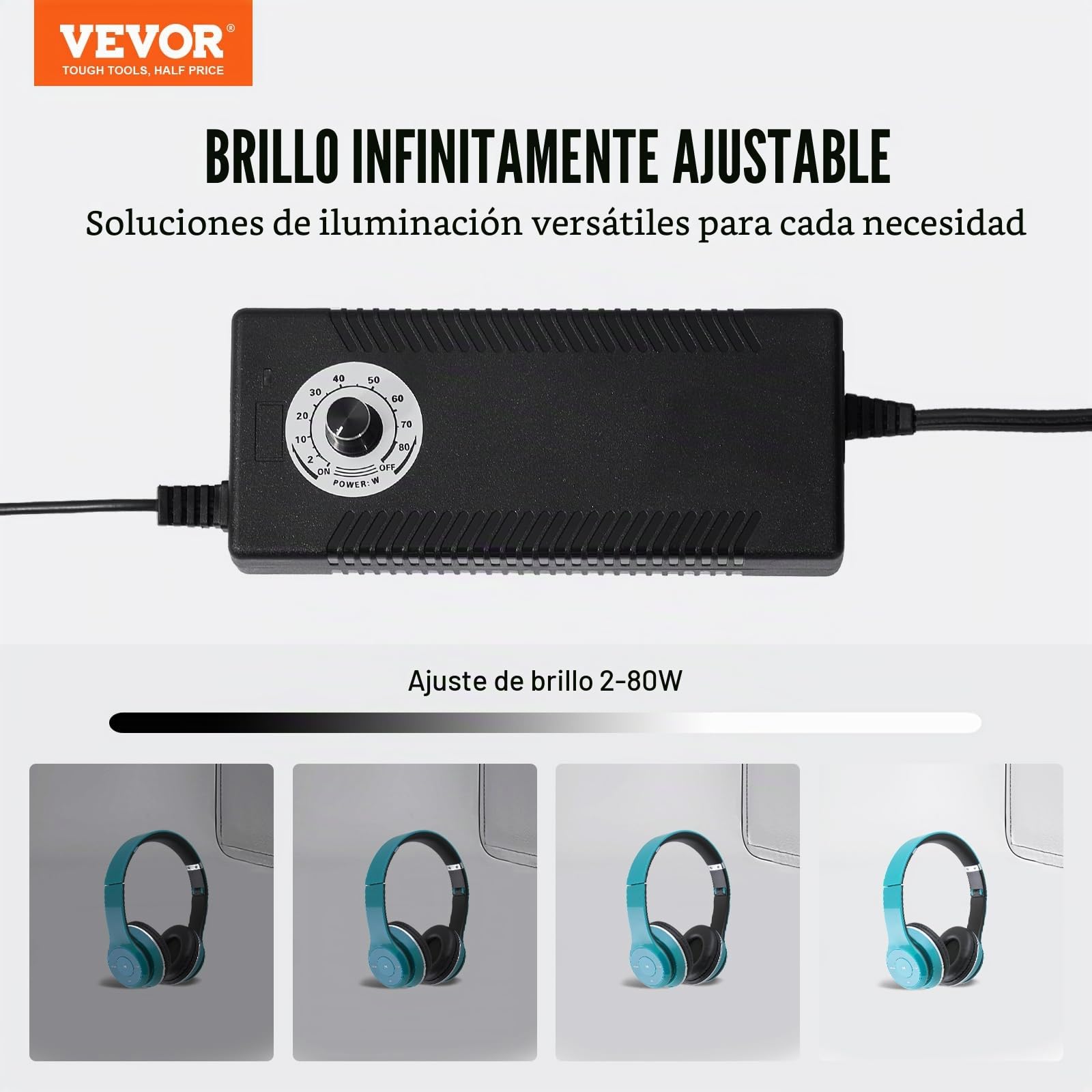 VEVOR Caja de Luz para Estudio Fotográfico 100x100 cm 5600K Caja de Fotos para Fotografía 210 Luces Led 5 Fondos Adaptador de Corriente Piezas de Esquina de Tela Suave CRI ≥95 para Fotografía