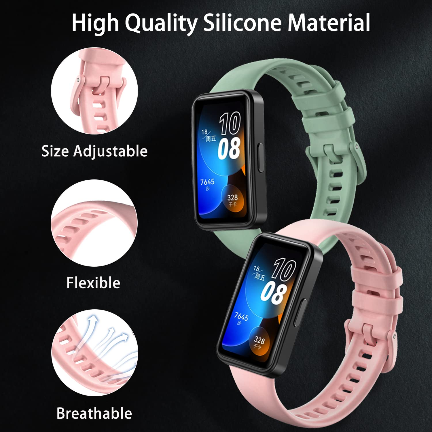 Cinturino Silicone Per Huawei Band 8/9 - Ricambio Sportivo Regolabile 5.5-8.7 Pollici | Vari Colori - Foto 3