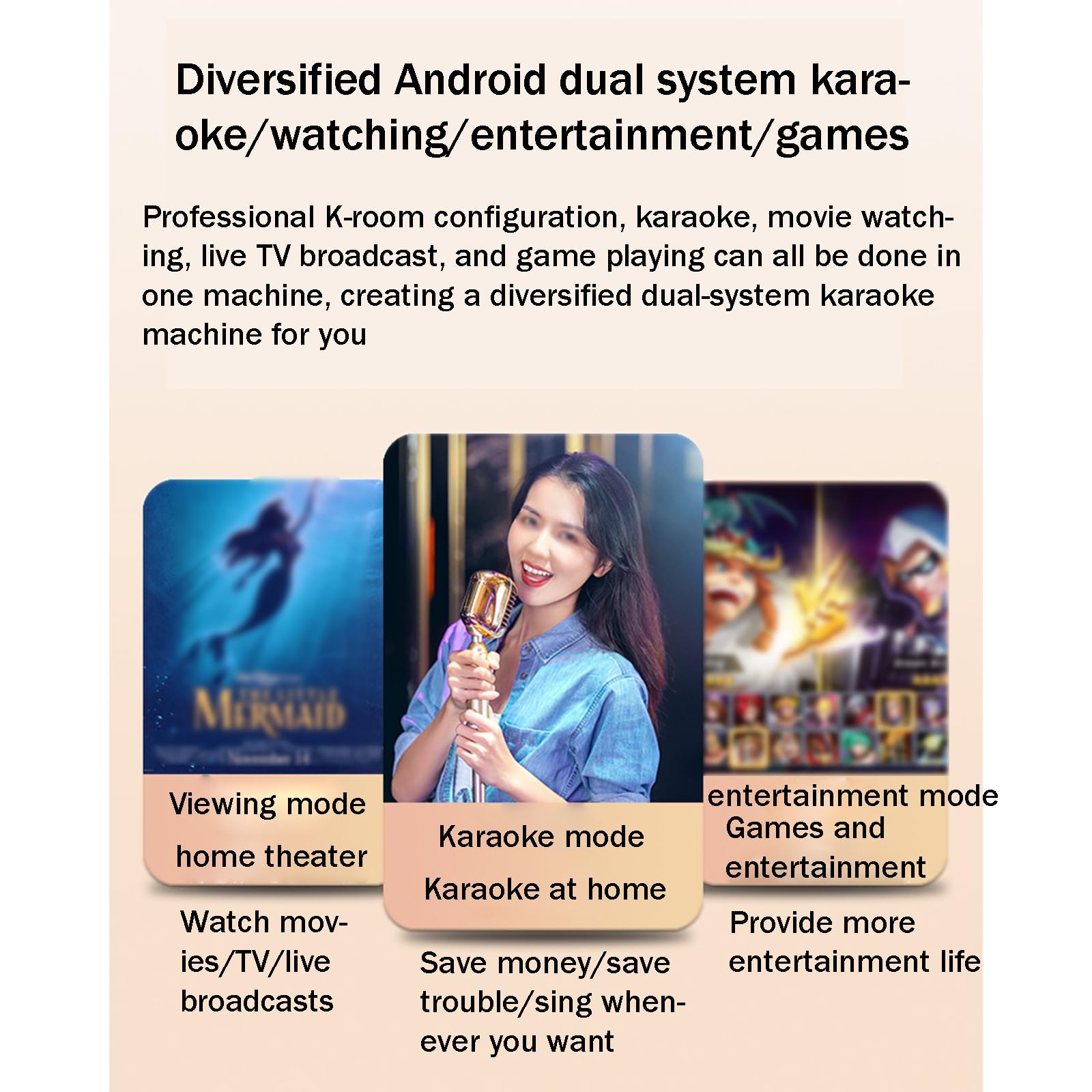 Máquina de karaoke con pantalla táctil de 19 pulgadas y función de grabación para reuniones familiares y domésticas