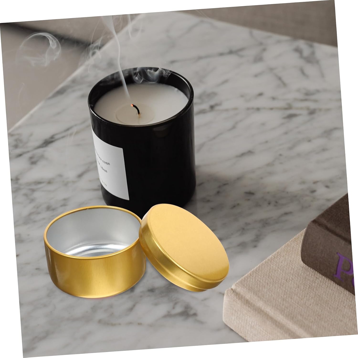 Gadpiparty 24-Piece 50ml Candle Tins Set Lids Round Aluminum Candle Containers Sealed Metal Storage Jars for Aromatherapy and Home Decor