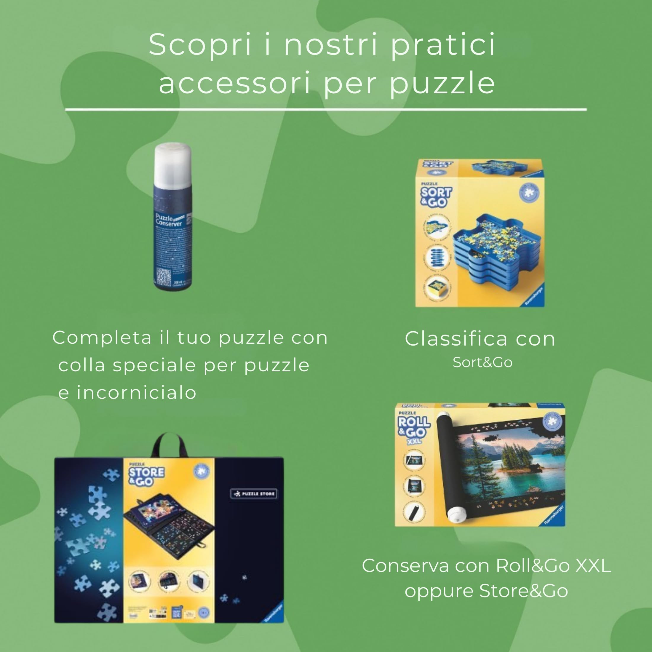 Ravensburger - Cornice per Puzzle 1000 Pezzi 70x50cm, Accessorio Adulti, Facile da Montare, Idee Regalo per Appassionati, Tutto il Necessario è Incluso, Puzzle non incluso