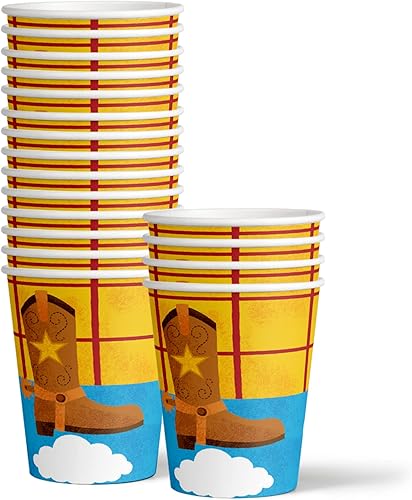 Miniatura 3 de Birthday Story Toy Cowboy - Juego de suministros para fiesta de cumpleaños, platos, servilletas, tazas, kit de vajilla para 16