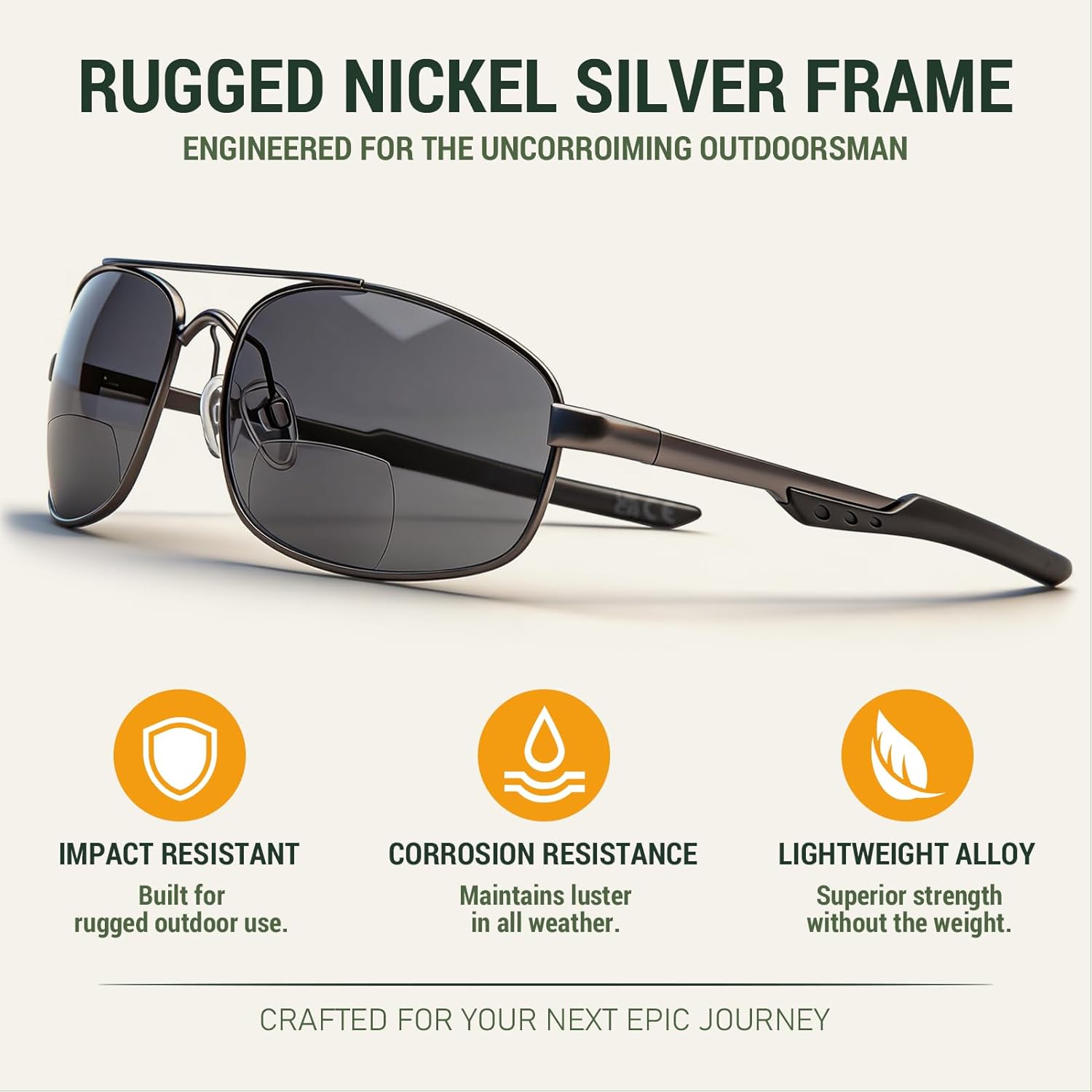 JO Bifocal Reading Glasses Sunglasses 2 Pack - UV400 Protection Aviator Bifocal Sun Reader for Men