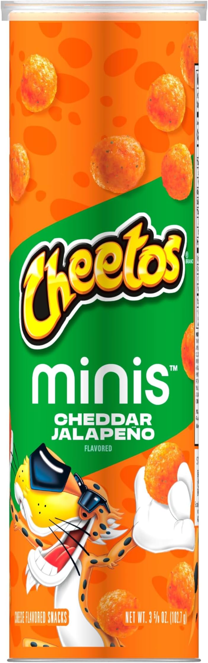 Cheetos Minis, Cheddar Jalapeno, 3.625 oz Canister