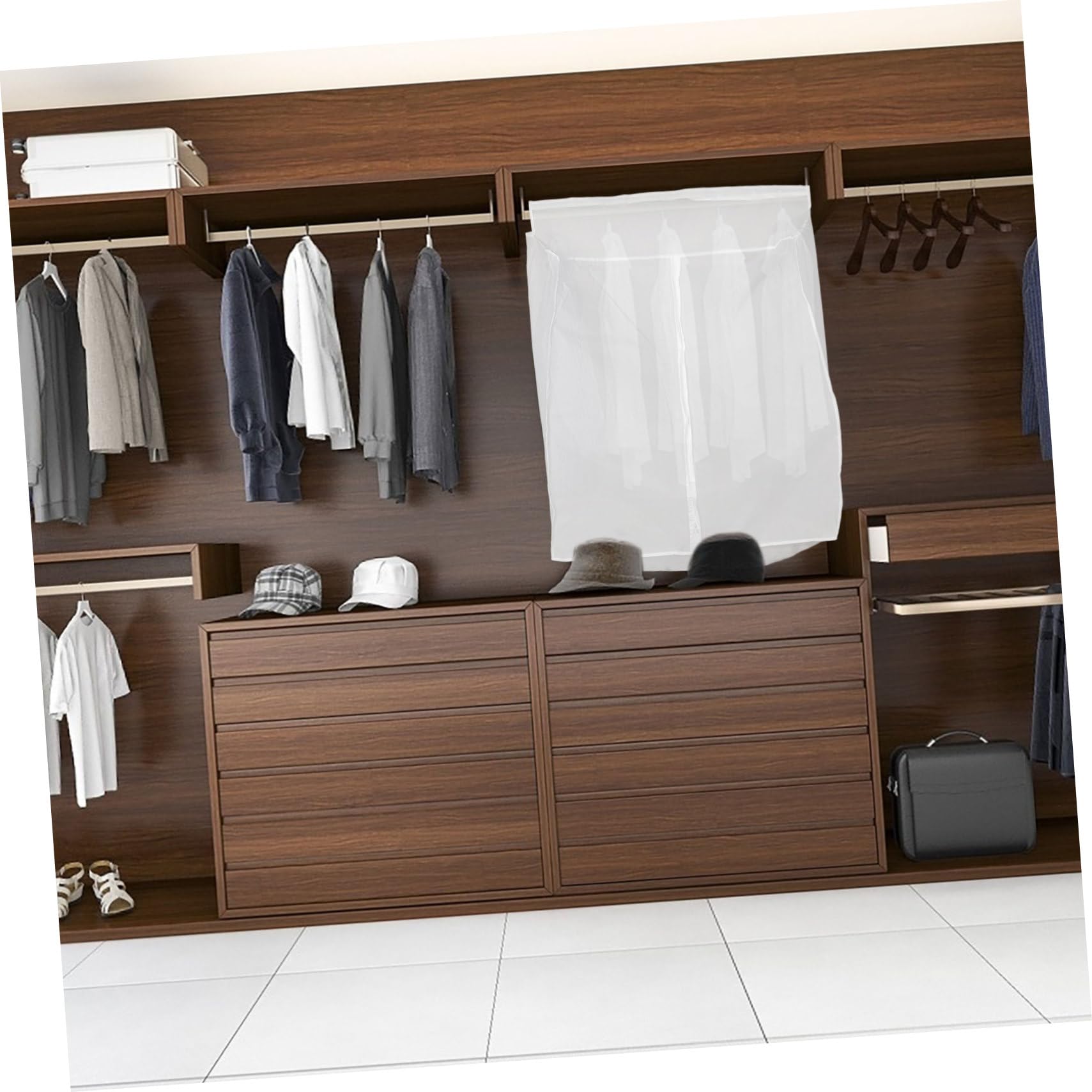Funda para Ropa de Peva, Cubierta Protectora Gruesa contra Polvo para Trajes y Prendas, Tamaño 50x80x90 Cm, Adecuado para Guardarropa en Casa
