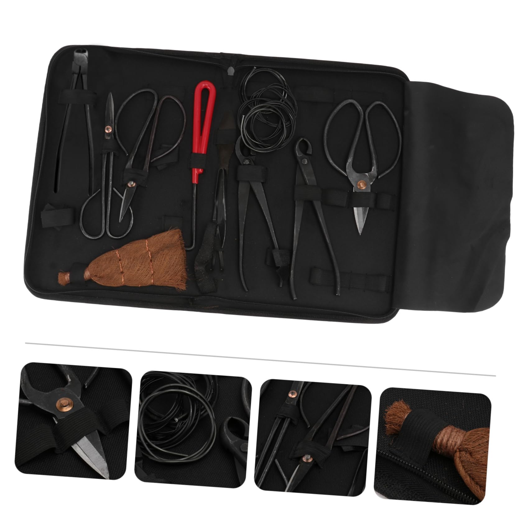 Forbici da Potatura per Giardinaggio Set 1 Pezzo in Acciaio | Nero, Borsa Inclusa, per Potatura Piante, Struttura Resistente Deformazione e Rottura