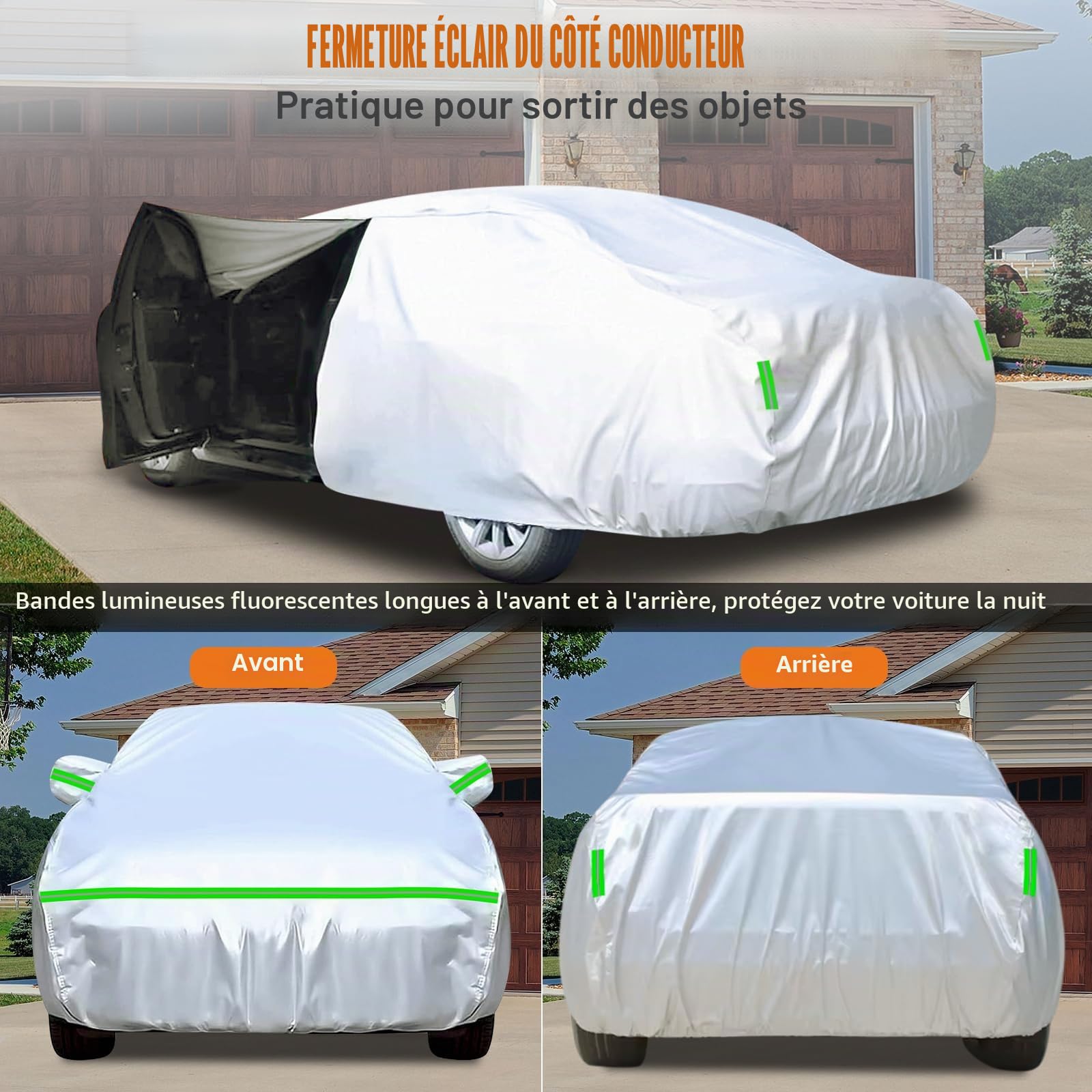 Bâche de voiture extérieur imperméable Toyota RAV4 5 portes SUV 2012-2024 protection pluie soleil poussière UV argent
