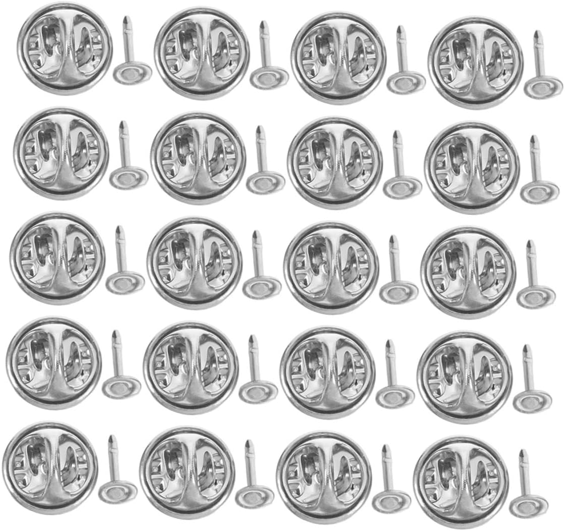 Gadpiparty 120pcs Silver Copper Pin Backs with Butterfly Clutch Tie Tack Locks for Hat Pins Badge Brooches Jewelry Making Crafts