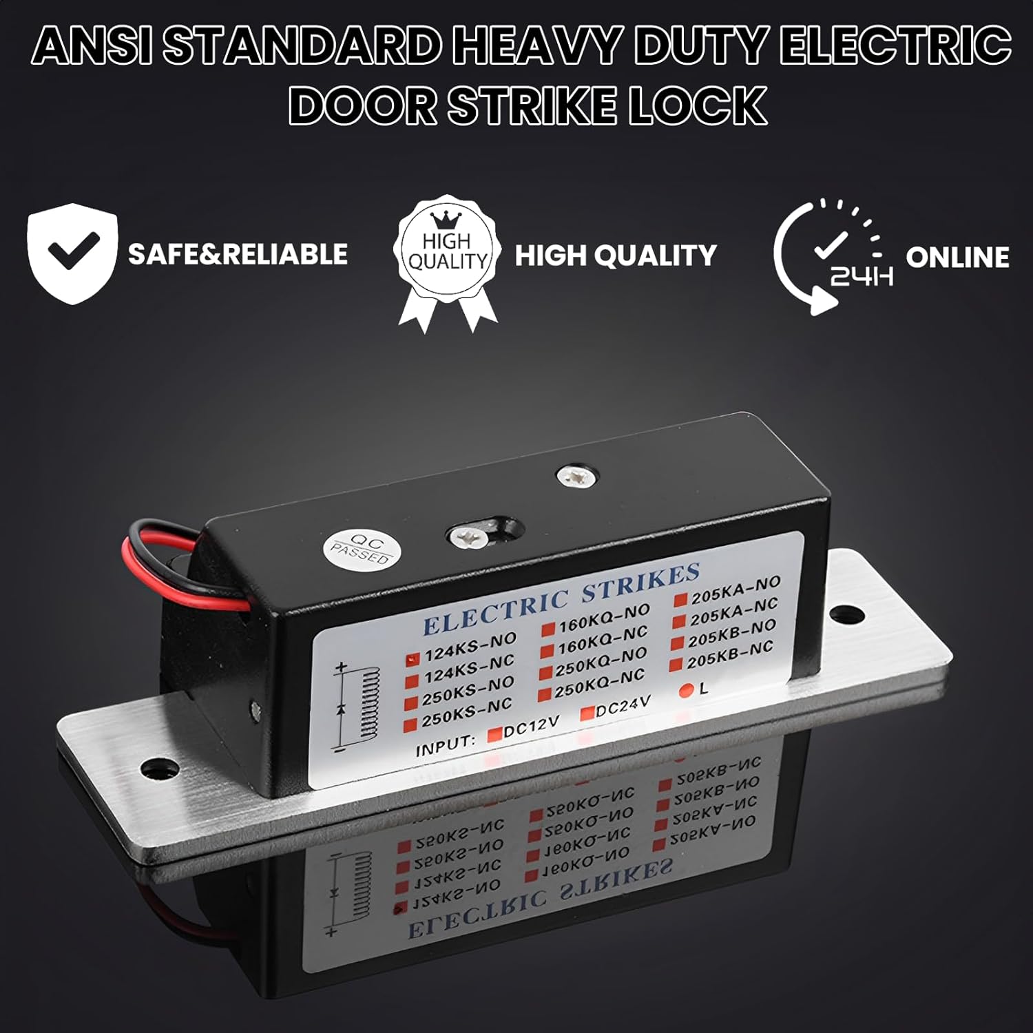 2026 Upgraded ANSI Standard Heavy Duty Electric Door Strike Lock for Door Access Control System,Cylindrical/Mechanical Locksets,Fail-Secure/Fail-Safe Adjustable,(Input Voltage 12VDC)