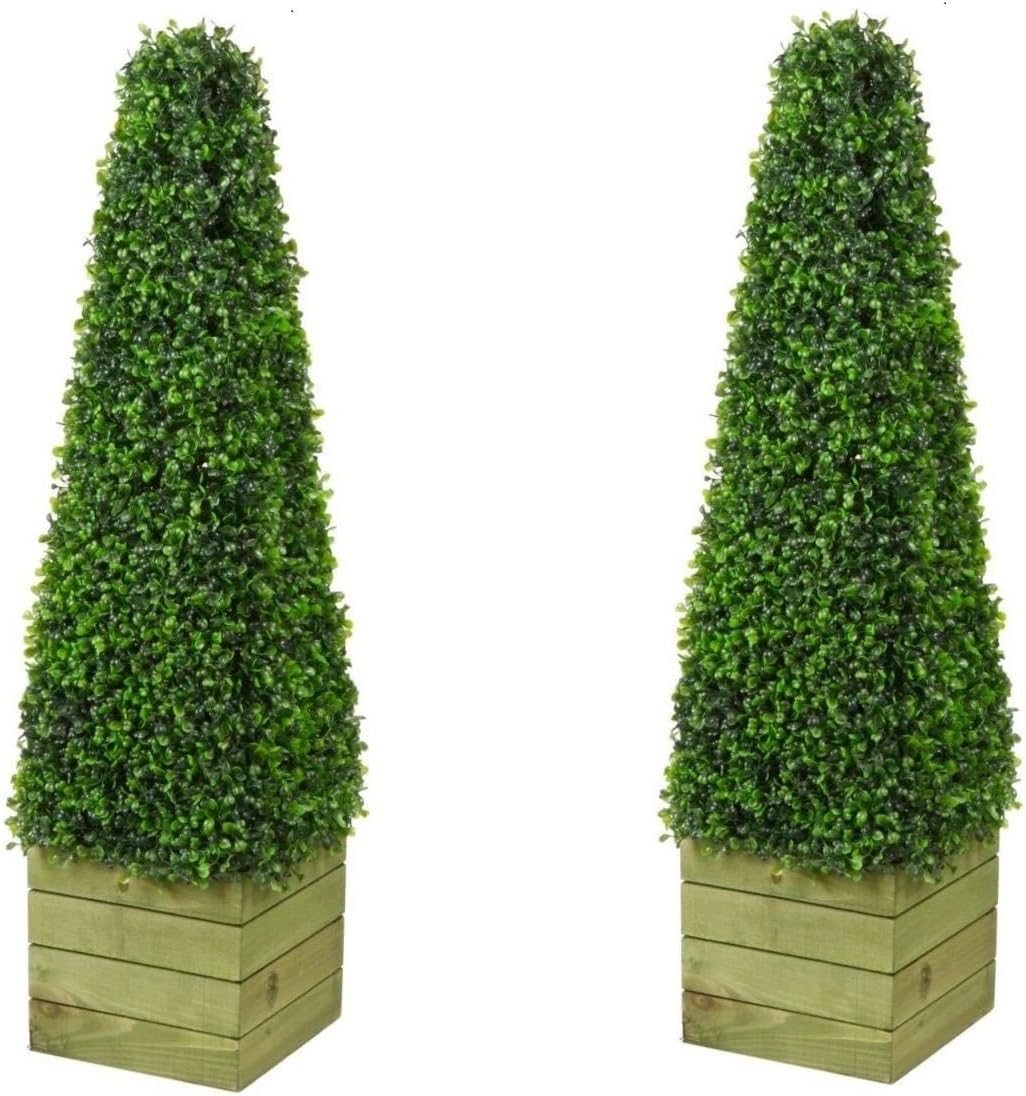 2 x Artificial Tree: 3ft Pyramid Cone