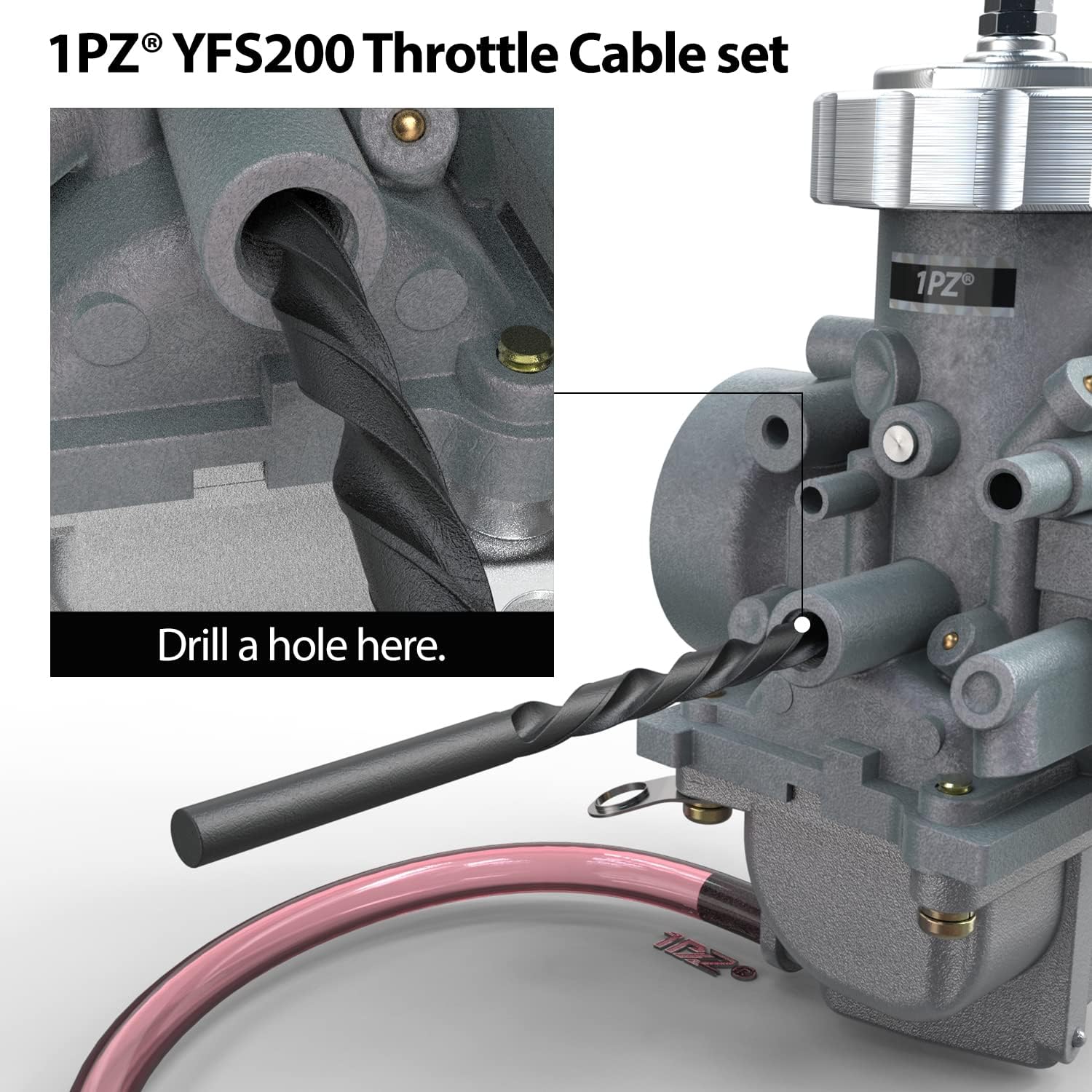 1PZ YF2-S01 Tors Removal Eliminator Throttle Cable Caps Replacement for Yamaha YFS200 Blaster 200 1988-2006 2XJ-26311-02-00 5VM-26311-01-00