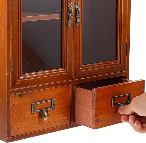 Miniatura 6 de Holibanna Gabinete de almacenamiento de pared de madera, gabinete de medicina de pared de baño, armario de cocina colgante rústico para colgar en la