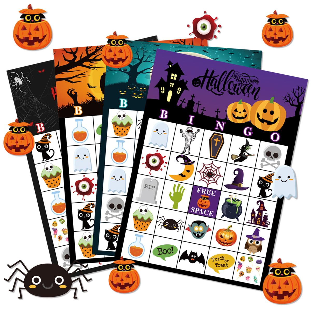 Vidillo 24 Players Hollween Party Bingo Game for Adults Family Activities