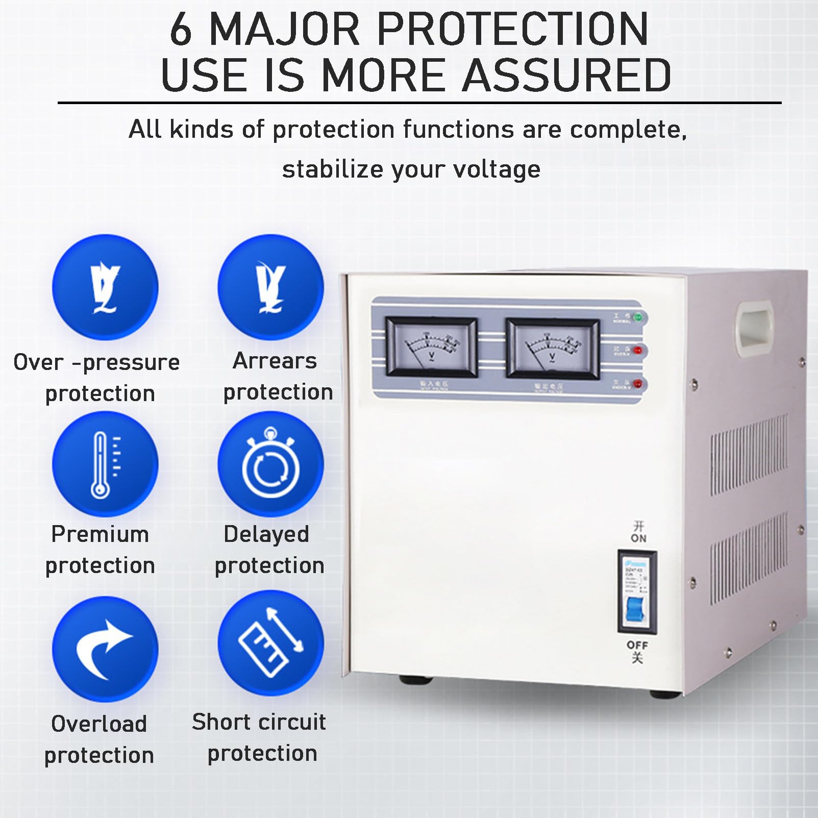 Estabilizador de Voltaje de 220 V, Regulador Automático de Aire Acondicionado de Presión Ultrabaja de Cobre Puro para Uso Doméstico,1KVA